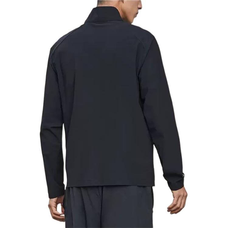 Mizuno Printed Logo Comfortable Breathable Zip-Up Stand Collar Jacket Men Jacket Black K2CC21A7-09