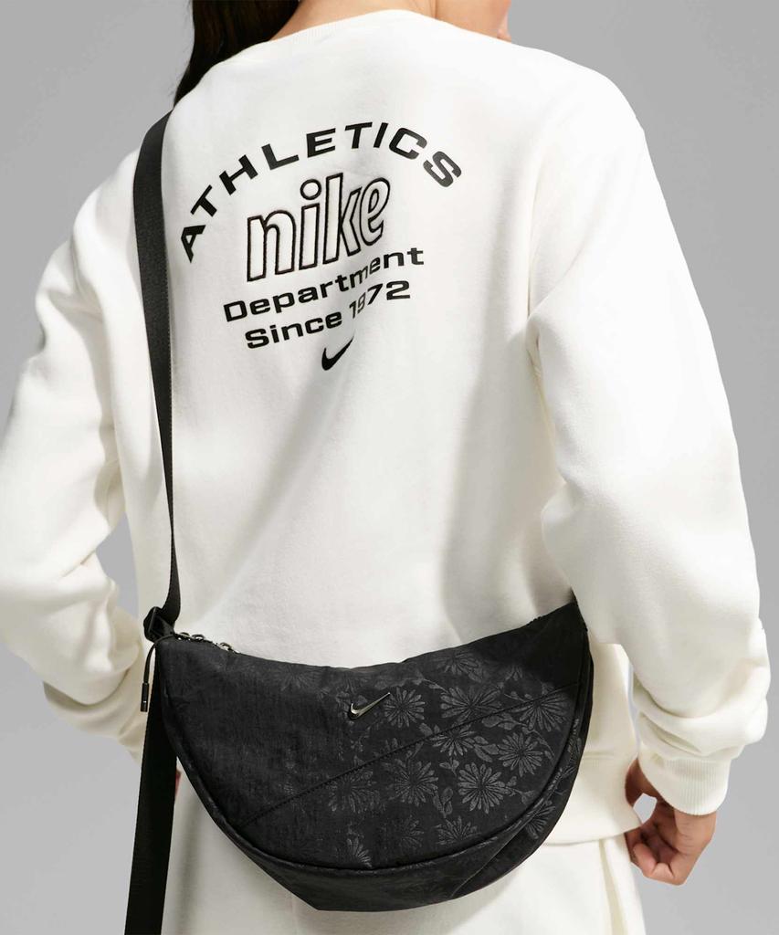 Nike Aura Floral Crescent Crossbody Bag (4L) - Black:Gunmetal / Iq1268-010