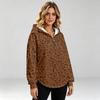 Women's Lightweight Hoodie Leopard Print Sweatshirt Pullover No Pockets