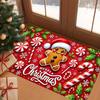 1pc Christmas Rug Lovely Gingerbread Man 3D Print Non-slip Rug Entrance Mat Home Living Room Bedroom New Year Christmas Decor