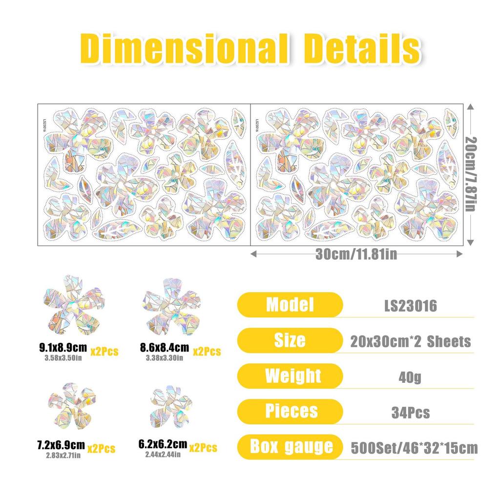 Colorful Rainbow Prism Butterfly Window Cling: Electrostatic Glass Decor & Sun Catcher