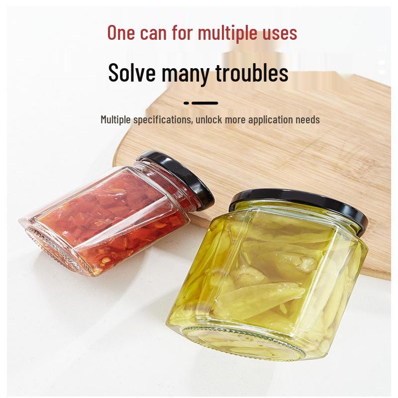 ZISIZ Transparent Glass Storage Jars Set