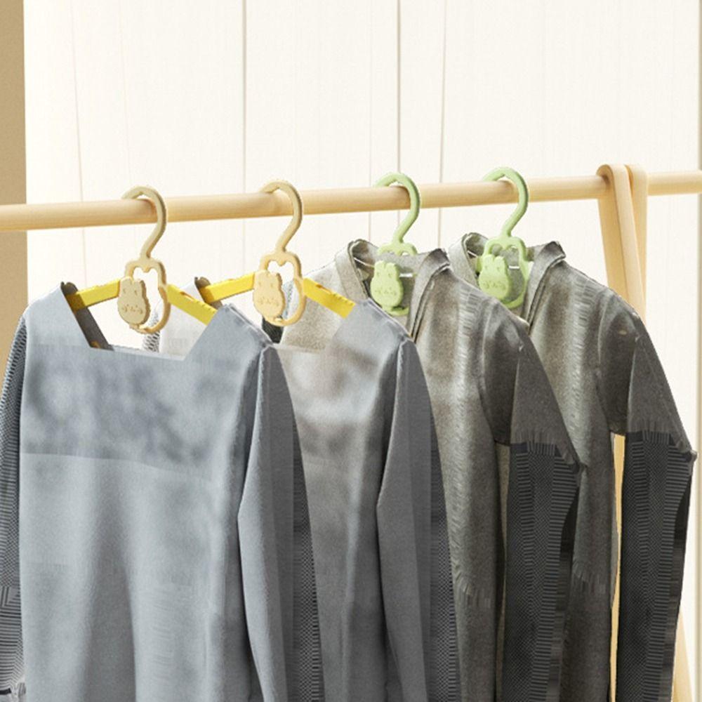10Pcs Windproof Telescopic Baby Hangers Non-slip Kids Coat Hanger Cute Clothes Organizer  Kids Room