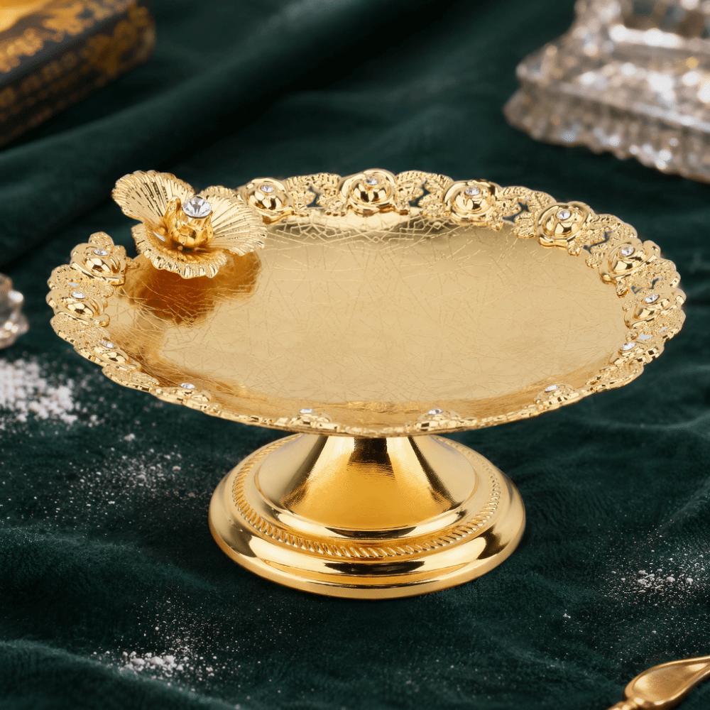 Gold Cake Display Stand Iron Alloy Cake Plate Cupcake Stands Cake Stand Kitchen Counter