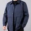 Men's Plus Size Windproof Lapel Workwear Jacket - Black/Navy Blue, Casual Loose Fit for Spring/Autumn