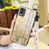 Waterproof Back Cover Phone Case For Nokia C32 Anti-dust Flower Kickstand Wrist Strap Phone Holder Shockproof Wristband