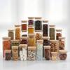 Borosilicate Glass Storage Jar with Bamboo Lid - Cylindrical Transparent Container for Tea or Food