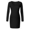 (Projector)Women Pregnant Maternity  Long Sleeve Solid High Elastic Soft Mini Dress