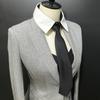 Campus Student Removable Faux Collar with Black Long Necktie Accent for Women Teens School Uniform Blouse Choker Collar