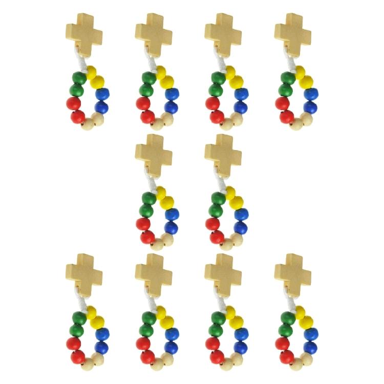 Wooden Rosary Beads 8mm with Crosses Pendant Gift for Prayer & Meditations Beads Religious Accessories