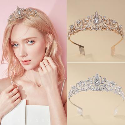 Bridal Crown Headwear Alloy Rhinestone Headband Wedding Crown Birthday Hair Accessories Party Headband Accessories