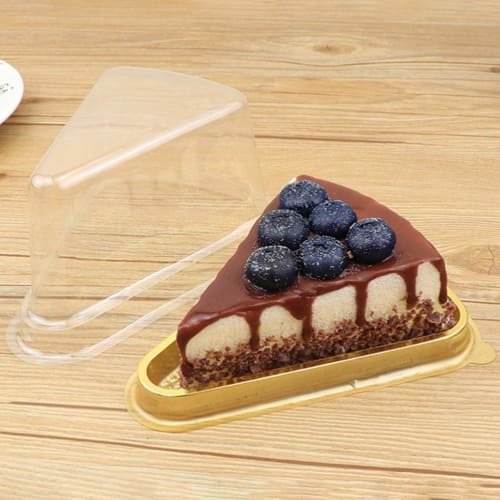 Cabilock 100pcs Cake Boxes, Triangle Pie Boxes, Clear Plastic Containers with Lids, Plastic Cake Carriers, Mini Cake Domes, Plastic Cake Slice Boxes,