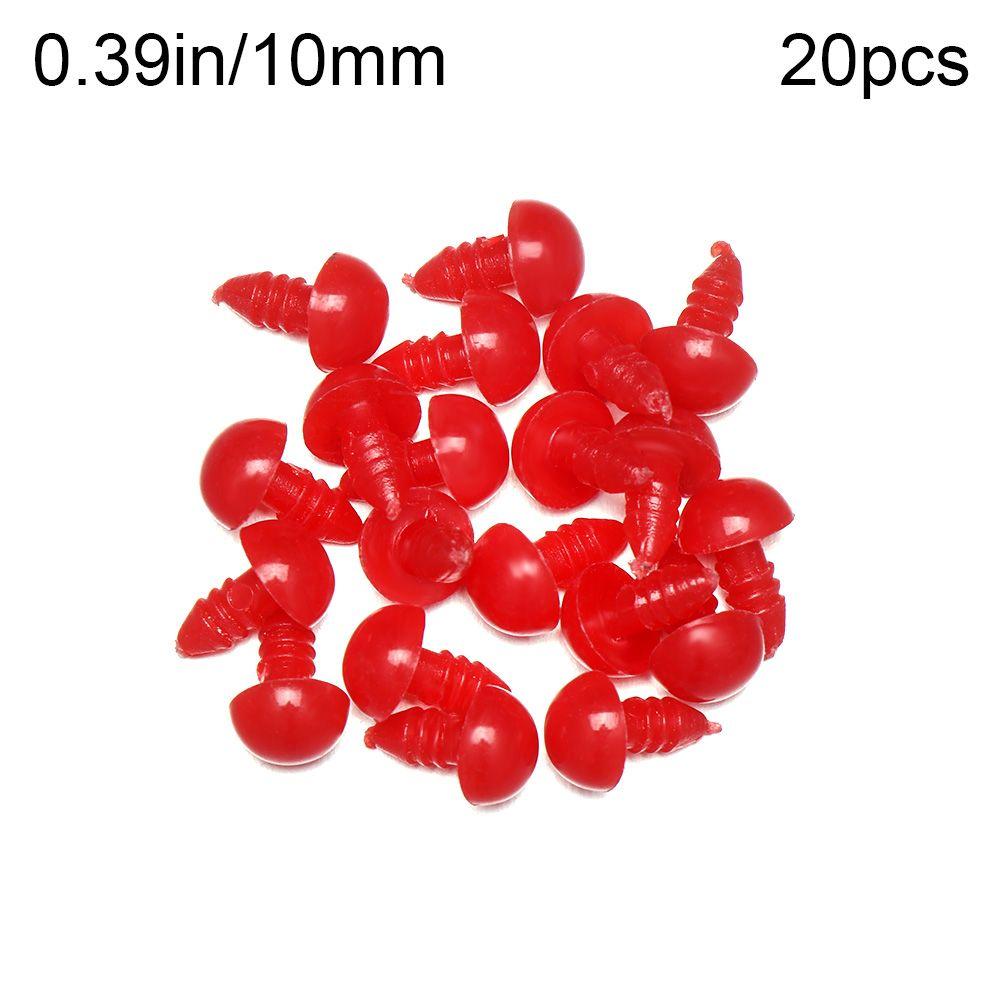 

20 шт./пакет Детский подарок Пластиковая игрушка Круглые глаза животных Красные носы Медвежьи поделки Сделай сам Кукольные детали Безопасный нос 10mm