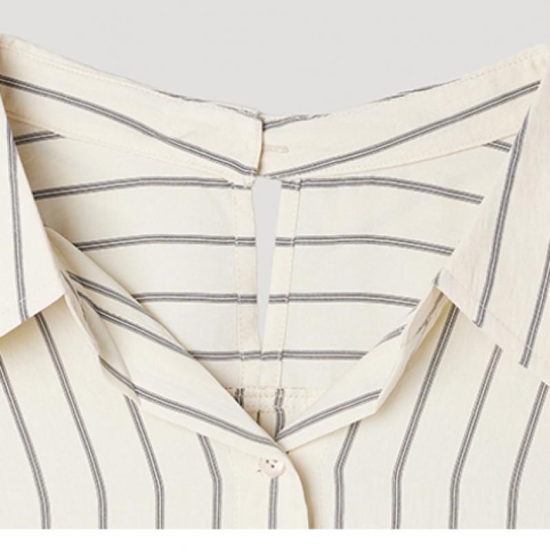 [She S miSS] Open Collar Striped Shirt SwwStp22120 Lb