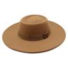 Popular European and American Simple Wool.cm Brim Men's and Women's Autumn and Winter Warm Outdoor Oval Ring Top Hat