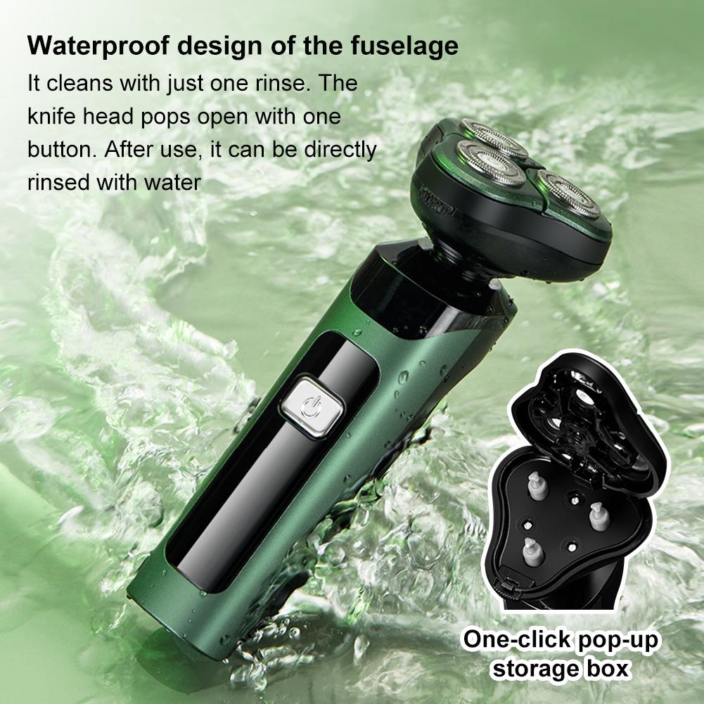 Men Electric Shaver Beard Shaving Machine Rechargeable Cordless Shaver Waterproof Facial Hair Groomer for Boyfriend Fathers Gift