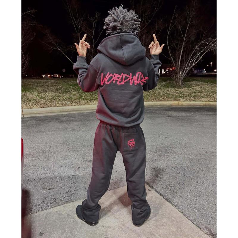 Streetwear Y2K Thorn Hoodie Sweatpants Set Trendy Printed 2-Piece Young Adults