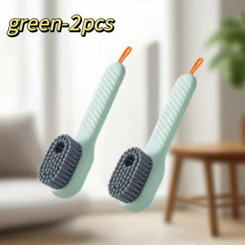 2-in-1 Multifunction Cleaning Brush with Soap Dispenser, Soft Bristle Liquid Shoe & Laundry Brush for Home Cleaning