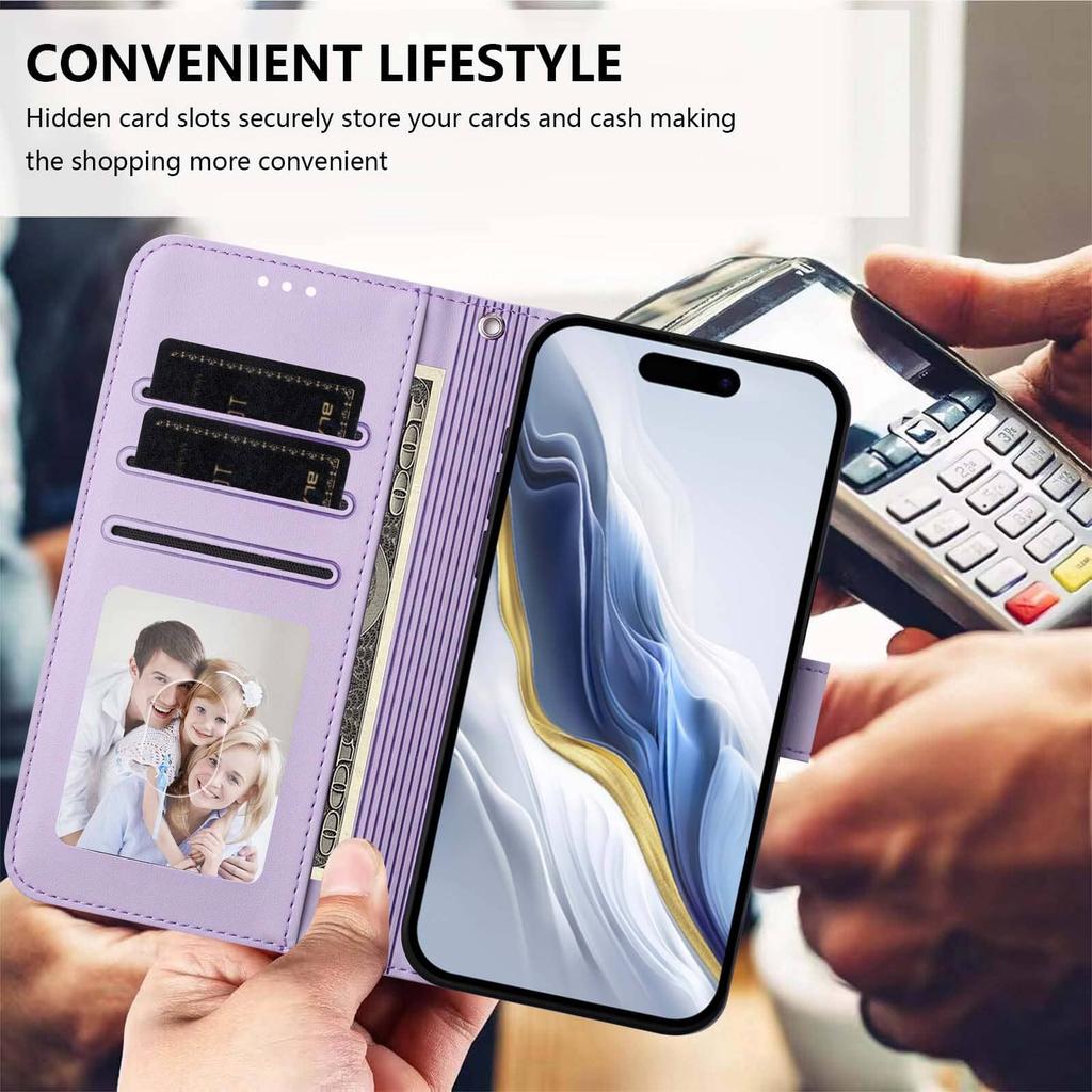 WEFOR Cute Cat Embossed Wallet Case for Samsung Galaxy S26 S25 S24 S23 Ultra S25 S26 Edge, Flip Cover, Card Holder, Wrist Strap
