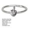 Finger Ring New Trend Hip Hop Punk Polished Slim Gift Minimalist Funny Middle Finger Men Women Ring Fashion Jewelry