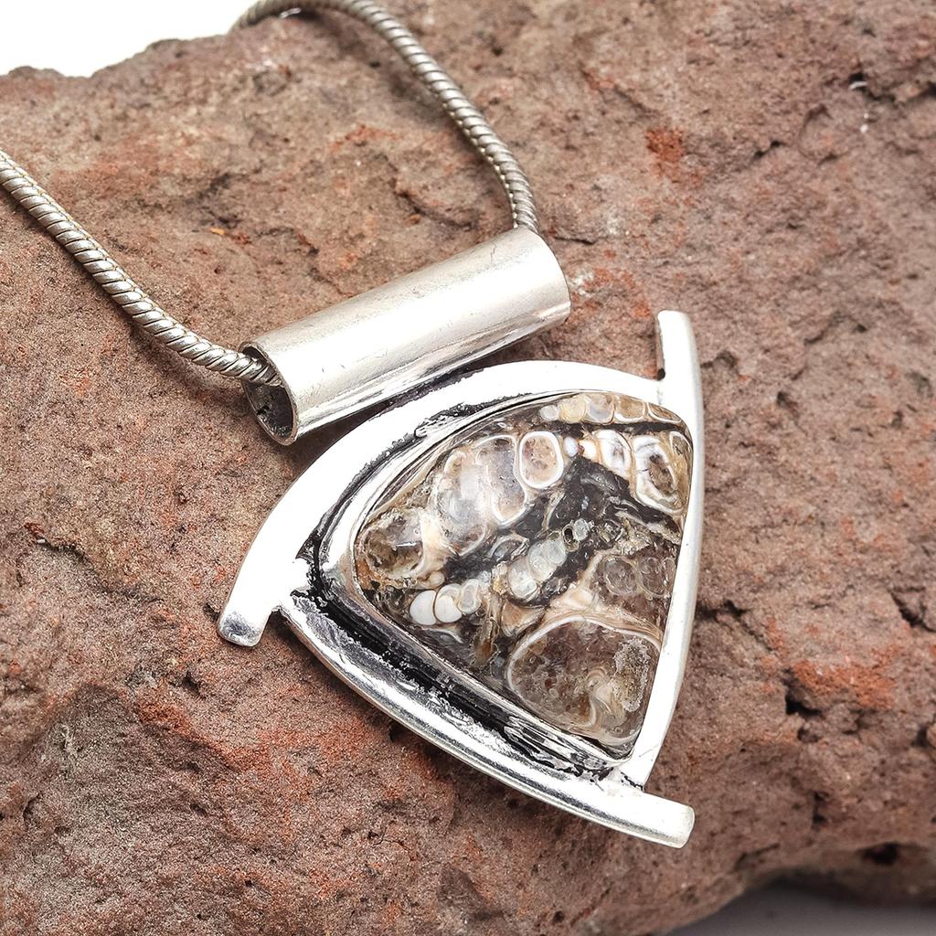 SOLID STERLING SILVER TURTELLA JASPER INCH PENDANT Jasper Turtella Silver