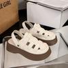 Two Wear Hollowed-out Bag Head Sandals for Women's Summer New Hole Shoes Thick-soled Half-slippers for Women