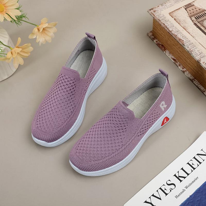 

Newmiddle-aged mother shoescloth shoes, women s summer one-pedal flying-woven breathable 41