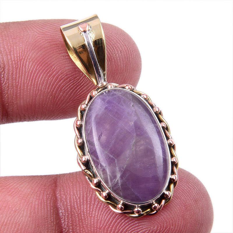 

Natural Tiffany Stone 925 Solid Sterling Silver Gift TwoTone Pendant 1.50 n0z84