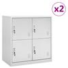 Locker Cabinets 2 Pcs Light 90x45x92.5 Cm Steel