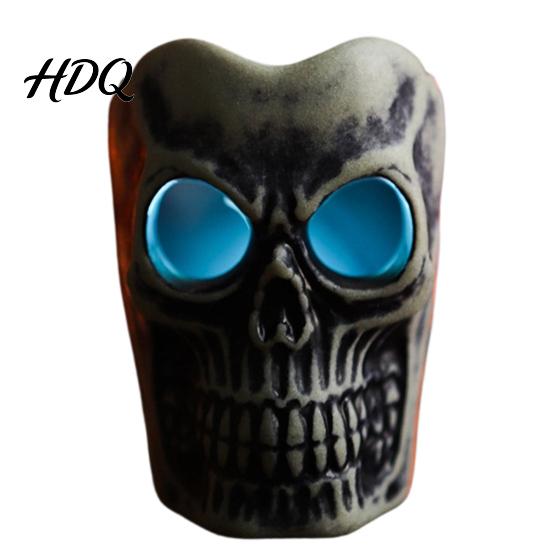 Horror Theme Room Accessories Halloween Flameless LED Candle Spooky Skull Pumpkin Fake Pillar Candles Battery Creative Gift for Lovers Operated