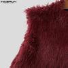 INCERUN Men Sleeveless Irregular Furry Tank Tops Vest