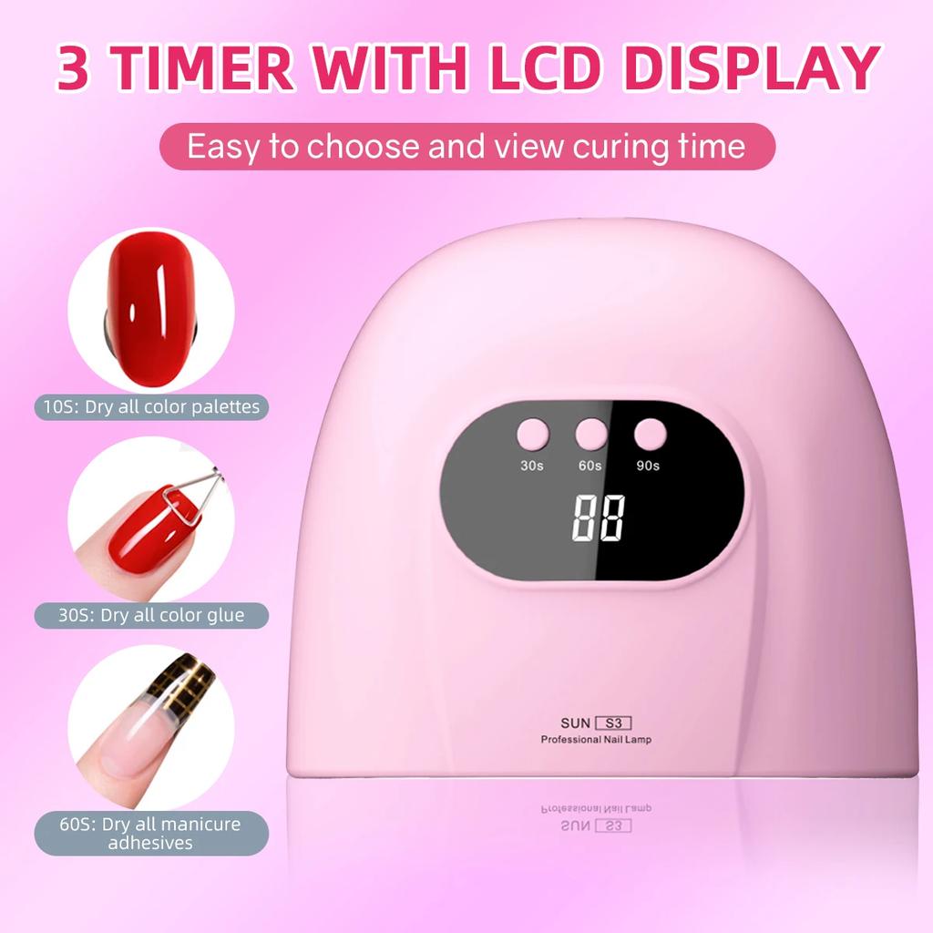 88W UV LED Nail Lamp 24 LEDs Nail Dryer for Nails Gel with 3 Timer Settings Professional UV Cabin Manicure Lamp Nail Art Tools