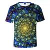 Stained Glass Loose 3D Summer Fashion Men's Clothing 3D Short Sleeved T-shirt