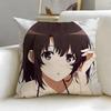 romance anime Saekano Cushion Cover Soft  EasyWash Pillow Case  Versatile for Couch Bed Travel and Office