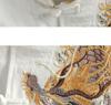 Men's Summer Embroidered Dragon Cotton Linen Shirt - Zen Style Tang Suit