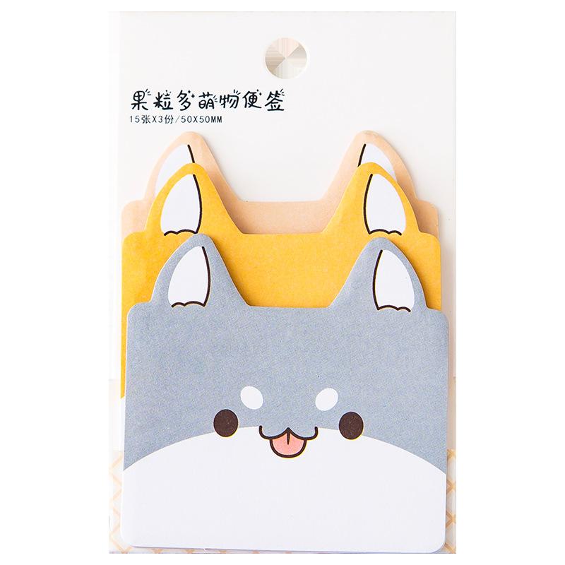 45Sheets/Pack Cartoon Sticky Notes Kawaii Penguin Pig Bear Cat Memo Pads Sticker Student Gifts Stationery School Office Supplies