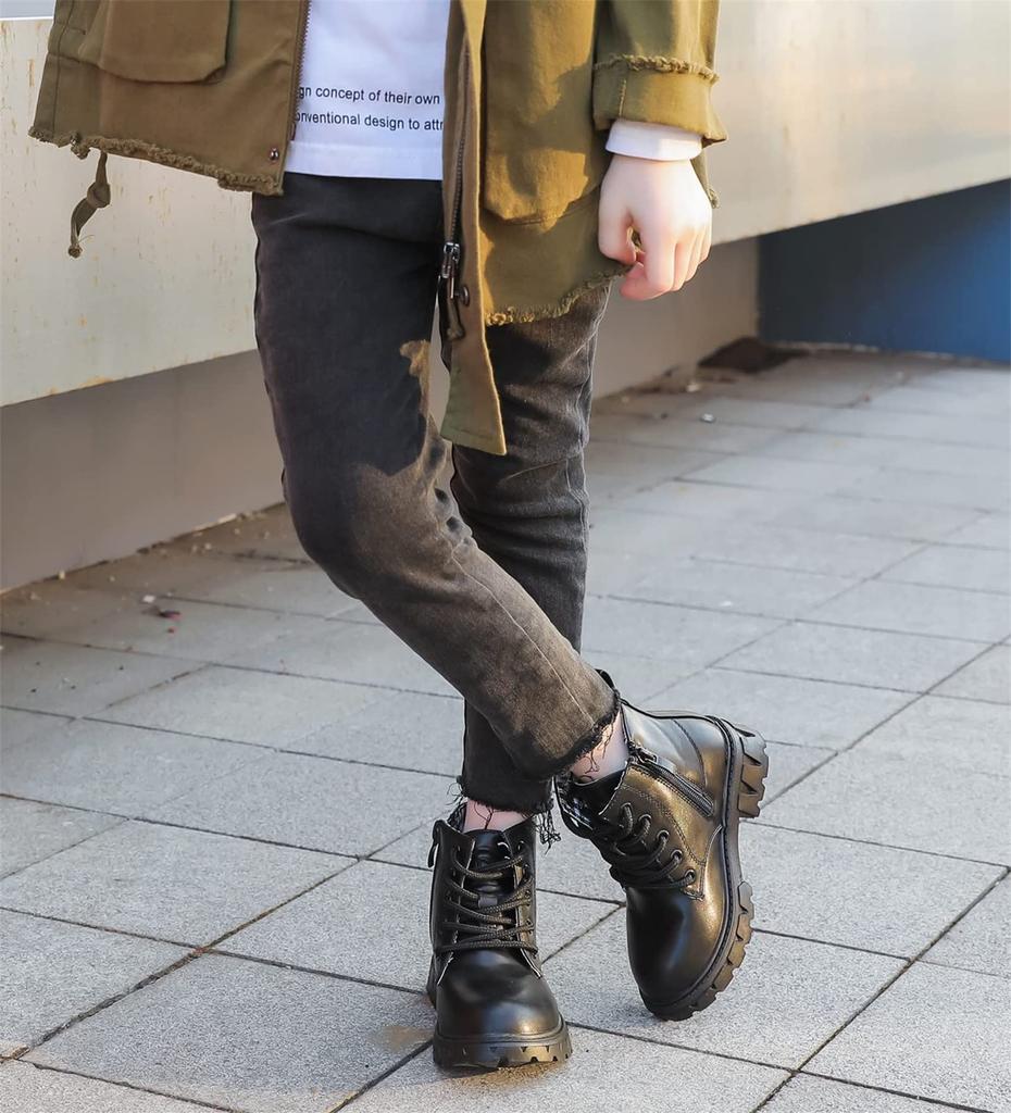 DADAWEN Short Boots for with Easy to Put On and Take Easy to Walk Great for Birthday 20cm Kids, Unisex, Lace-up Boots, Zipper, Off, in, Recitals,
