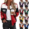 Women's Fashion Zip-Up Baseball Jacket Streetwear Casual Outerwear for Everyday Wear