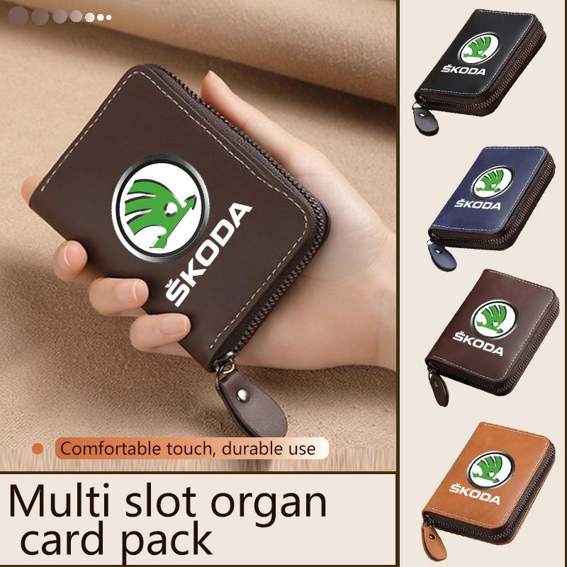 VIJT4 For Skoda Car Wallet Driver's Licence Insurance Card Holder Octavia Superb RAPID FABIA KAMIQ KAROQ KODIAQ YETI