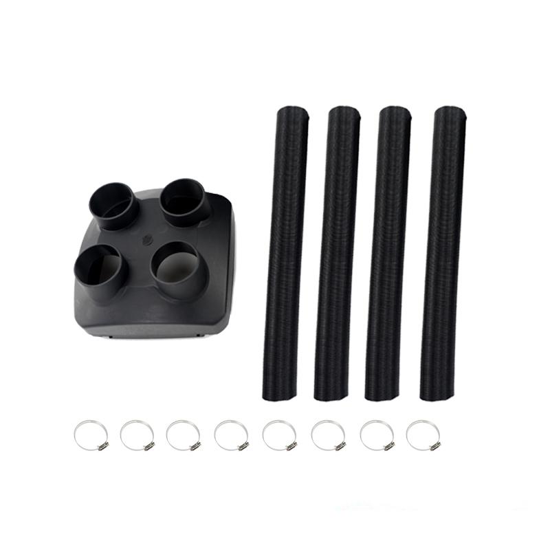 42mm Air Outlet Vent Cover 4x Heater Duct Ducting Pipe Black 8 Clamps Clips For Air Diesel Parking Heater For Car Truck Caravan