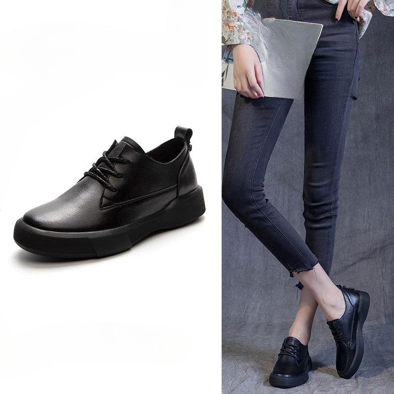 New Retro Women s Flat Large-sized Single Shoes Versatile Single Shoes for Students Loafers 35 4465₽