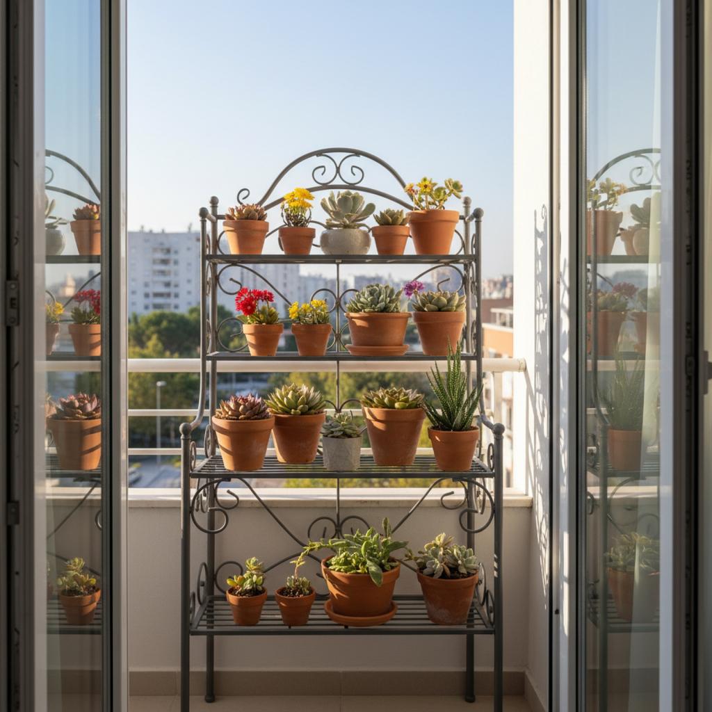Balconies Hanging Planter Iron Shelf Outdoor Flower Pot Display Rack for Patio Porch Fence Railing