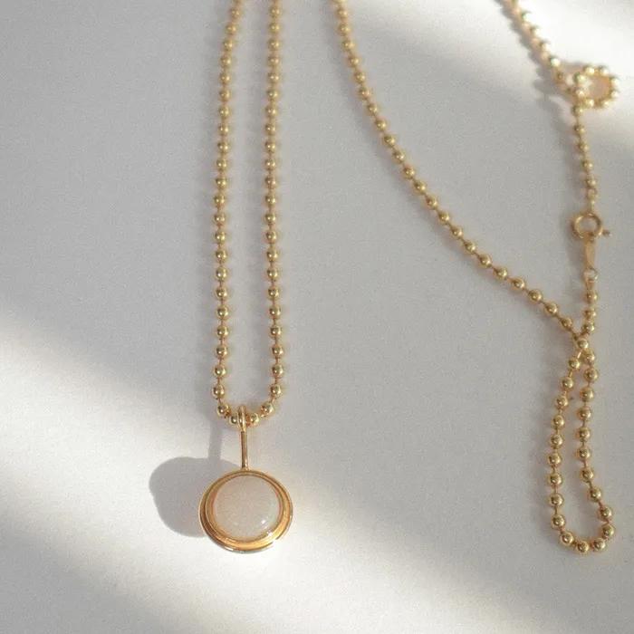 Hanging Ball Two-way Necklace_Gold