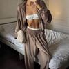 Two Piece Tracksuit Set for Women Cropped Zip Up Sweatshirt And Wide Leg Sweatpants Sets Spring Casual Sweatsuit Lounge Set