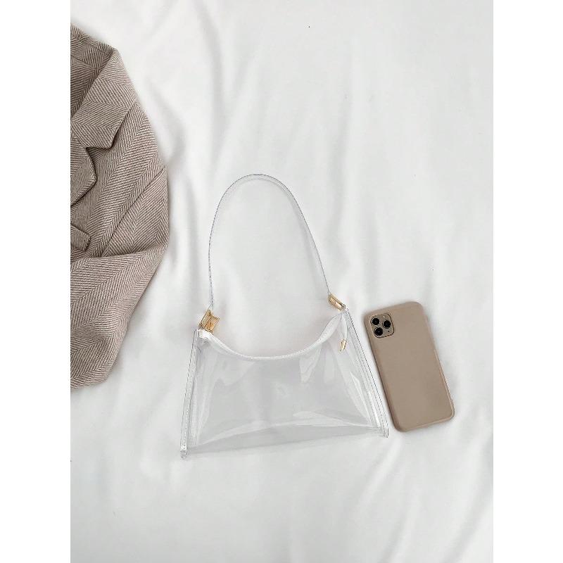 Borsa a tracolla trasparente da donna piccola riconosciuta, borsa a mano/a spalla alla moda e carina trasparente. Stadio