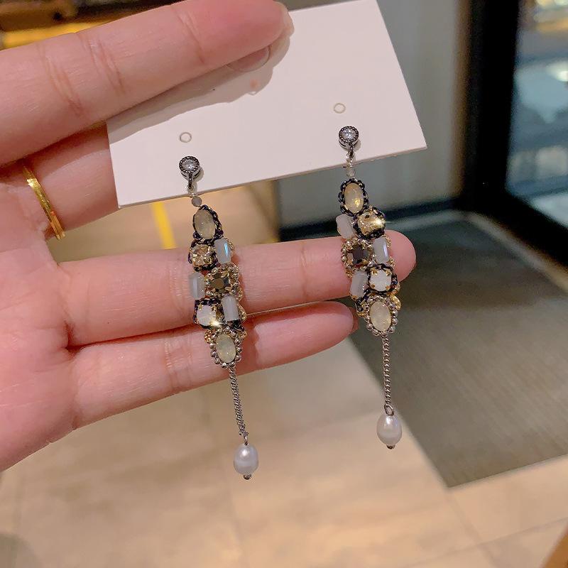 

Натуральный жемчуг темпераментный светлый роскошный серьги с бахромой женские нишевые универсальные модные с высоким чувством s925 серьги