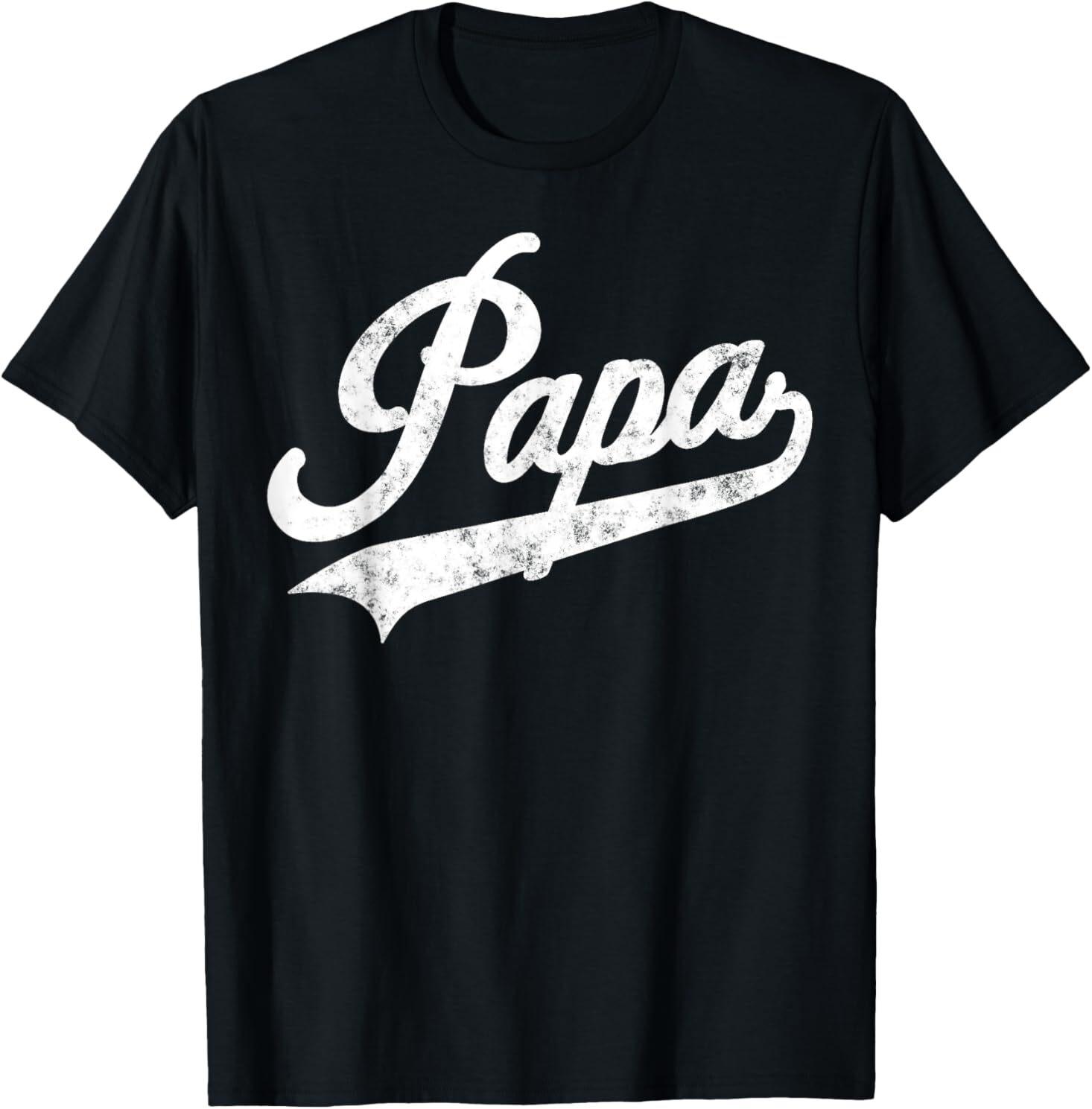 Papa Retro Style Father’s day gift for Funny Papa Grandpa T-Shirt Mens Womens Tees Top 3XL