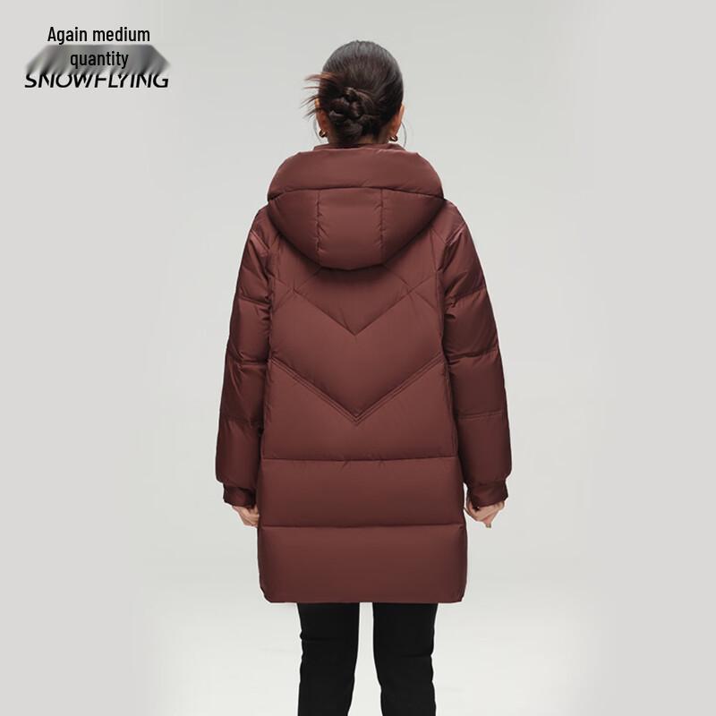 Xuezhongfei Women's Mid-Length Hooded Down Jacket