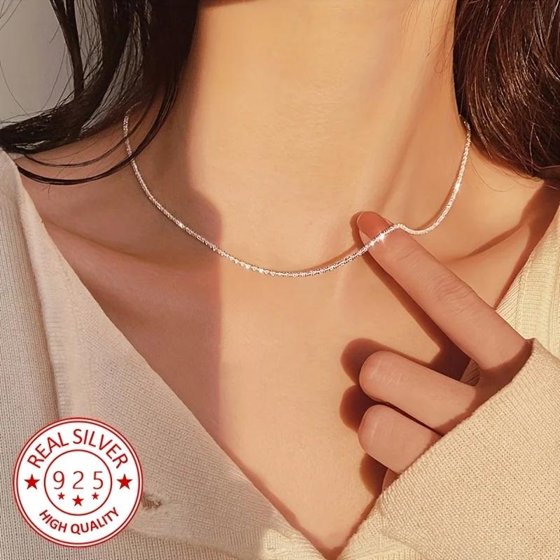 Fashion  2pcs 925 Silver Classic Bracelet Necklace Jewelry Set For Women Original Jewelry Wedding Engagement Gift