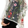 Floral sheer Shawl Embroidered Floral Shawl Headscarf Tudung Hijab Headcovering Scarf Church Shawl Wraps For Women